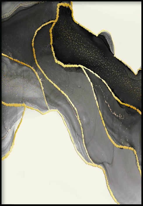 Black Stone Right Real Gold Poster